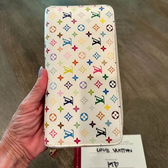 Rare Louis Vuitton Murakami White Multicolor Zippy Wallet - Picture 3 of 10